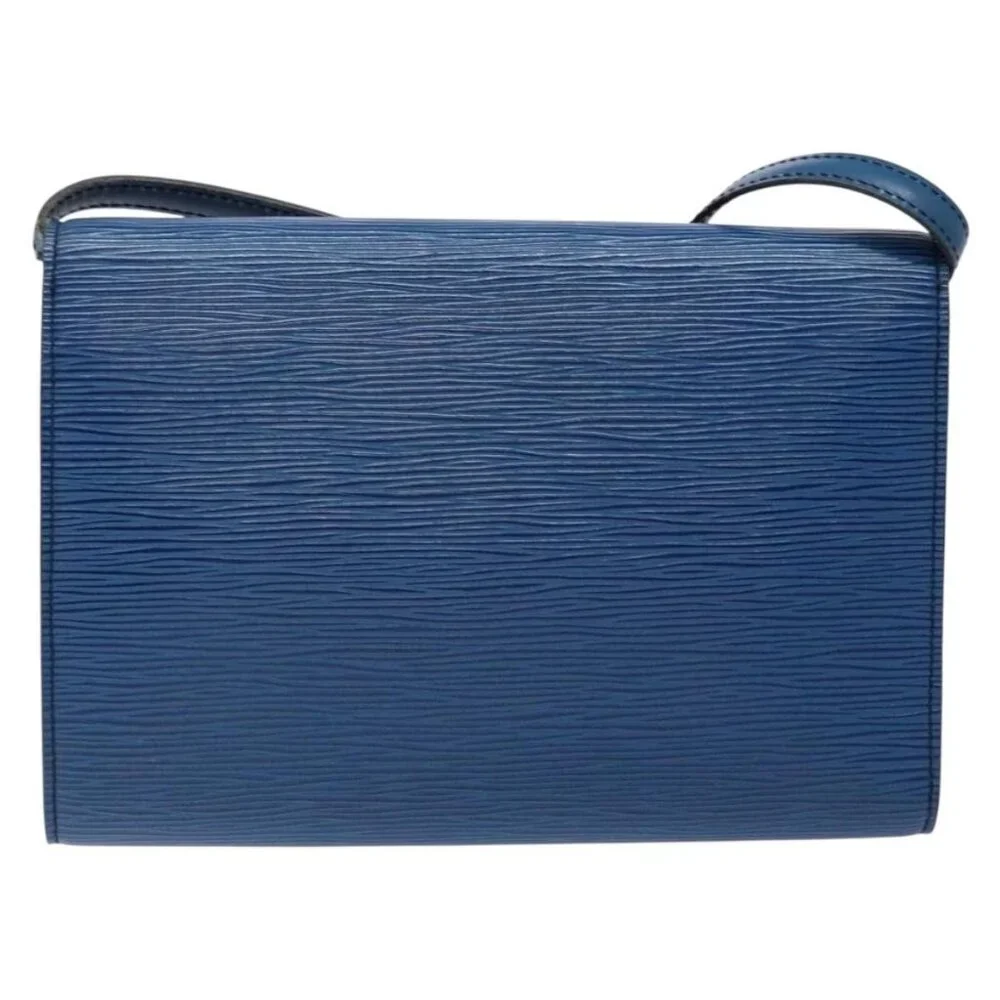Authentic LOUIS VUITTON Epi Pochette Arche Shoulder Bag Blue M52575 LV - Picture 9 of 16